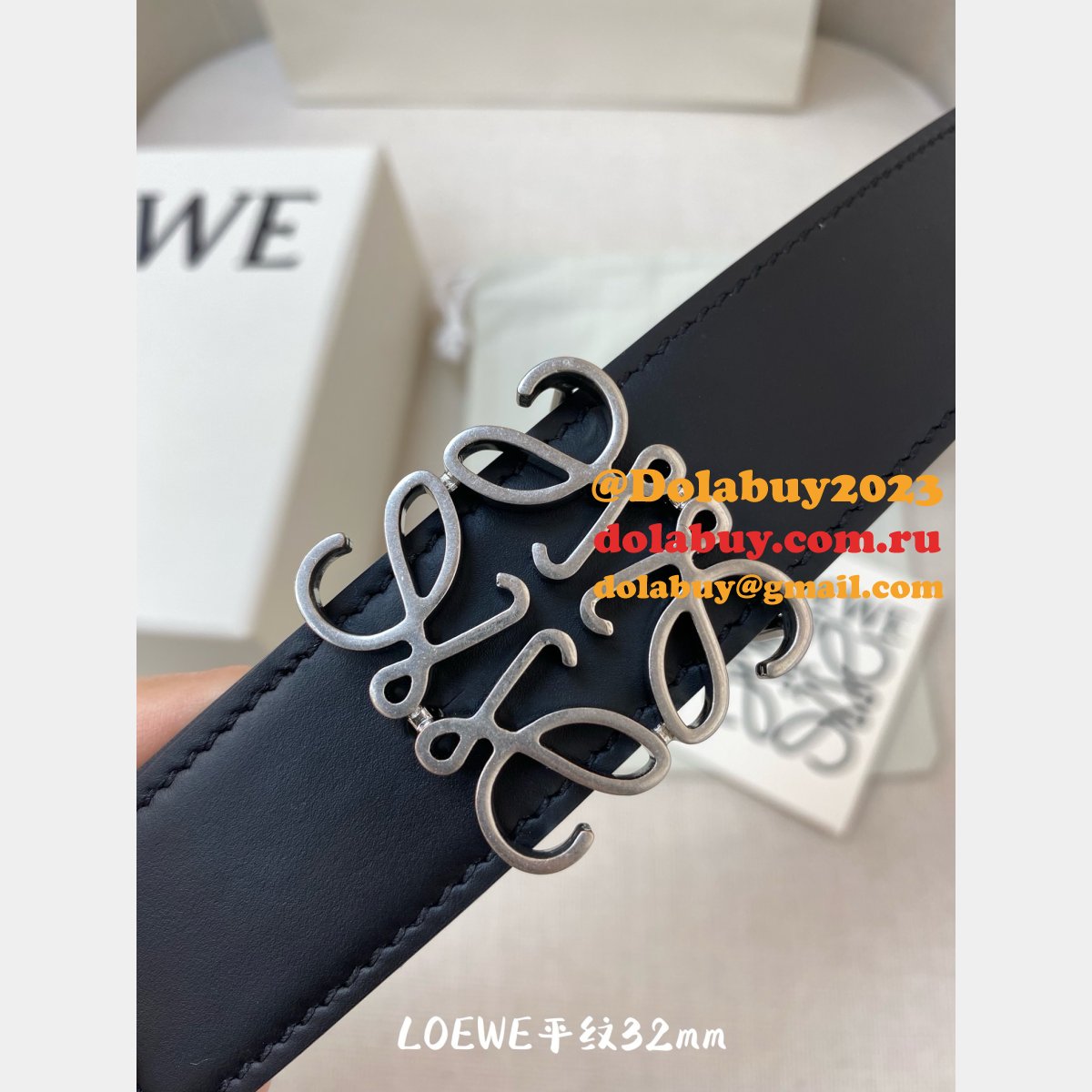 Loewe Top Quality Fashion Anagram 3.2CM Width Replicas Belts