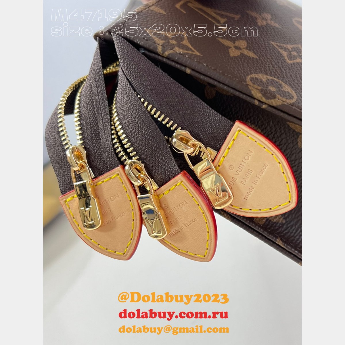 High Quality Trio Toilet Pouch LV M47195 Replica Handbags Online Sale