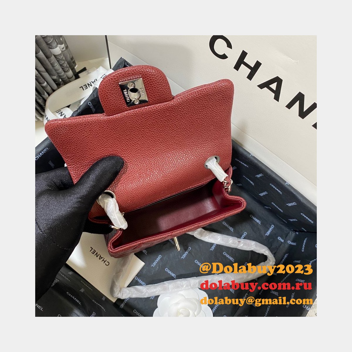 Perfect CC 17CM Classic Flap Caviar Leather Bag