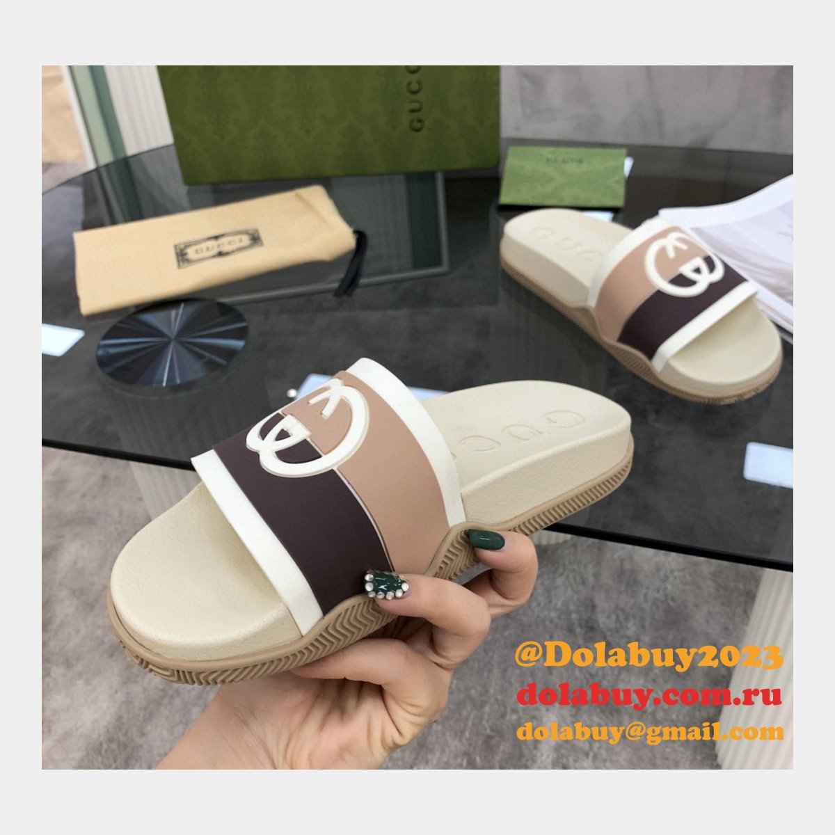 perfect G*u*i quality replica sandals gu7 shoes