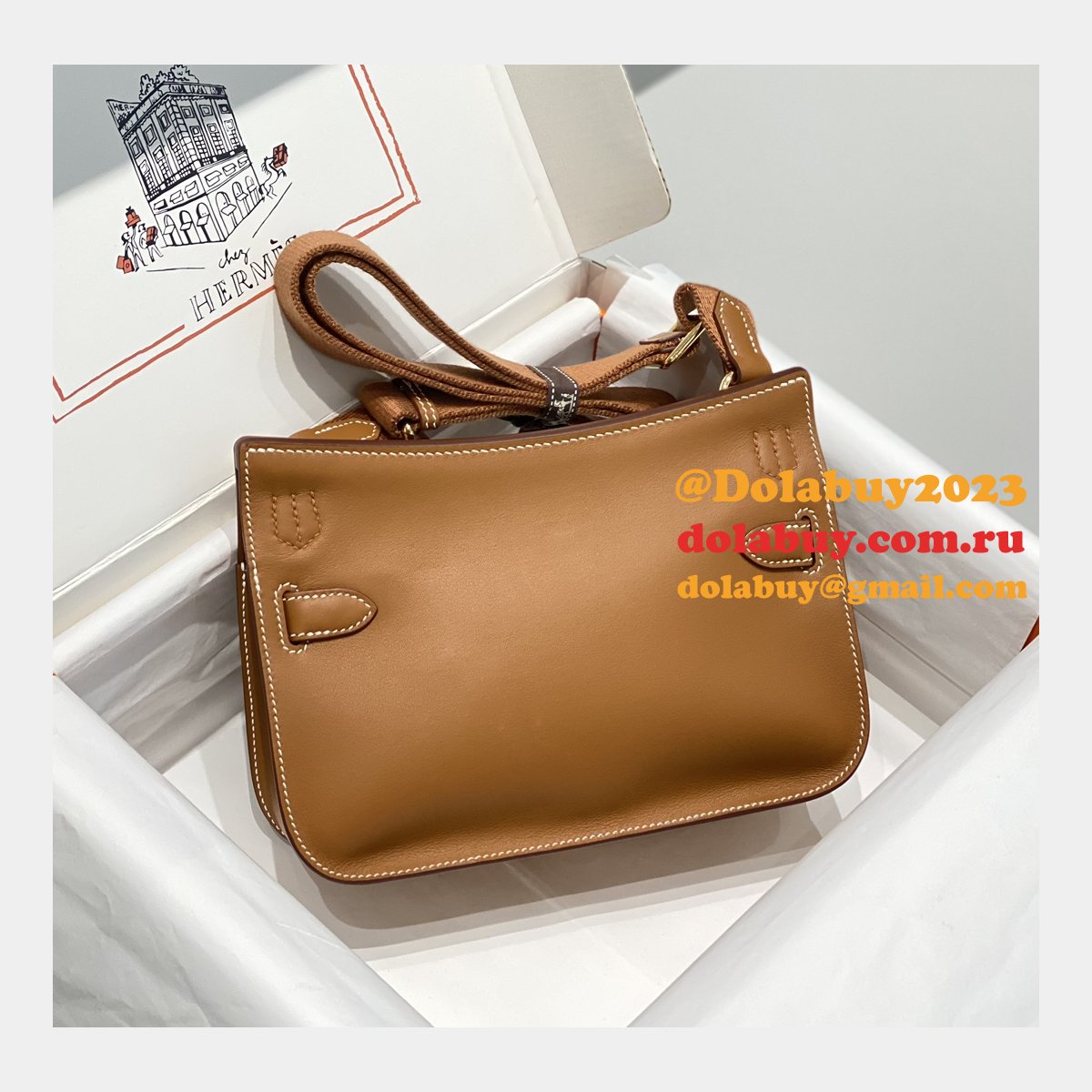 Luxury hermes jypsiere mini calf leather bag