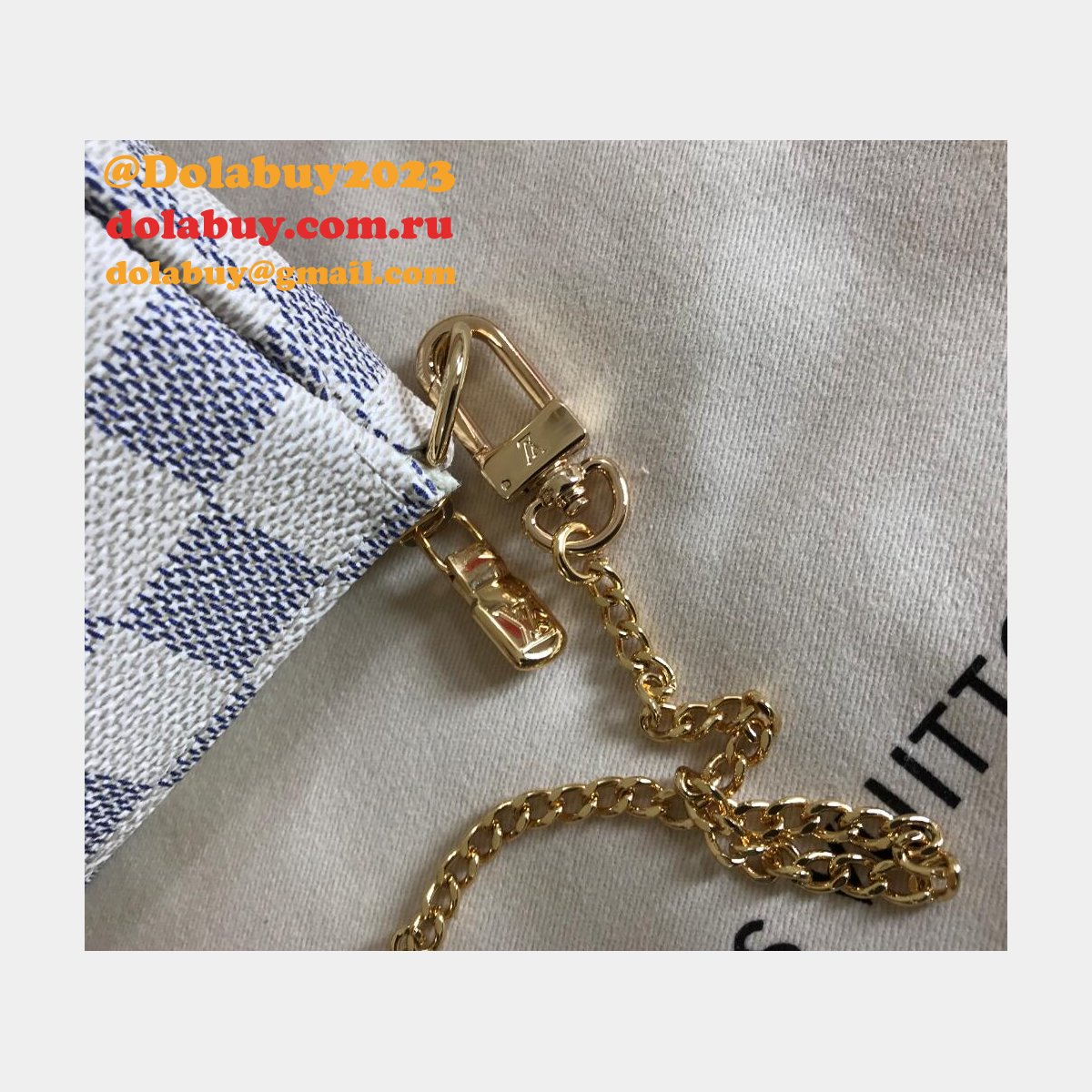 Louis Vuitton Monogram MINI POCHETTE N58010 Doamier Azur Canvas