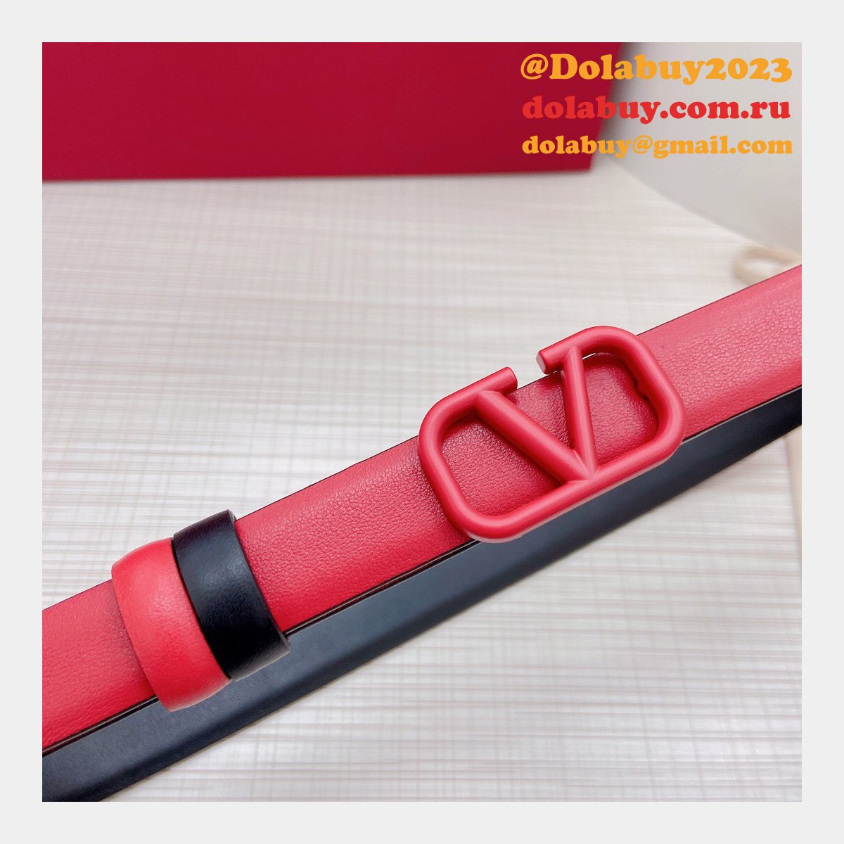 Wholesale Replica Valentino Black/Red Belts