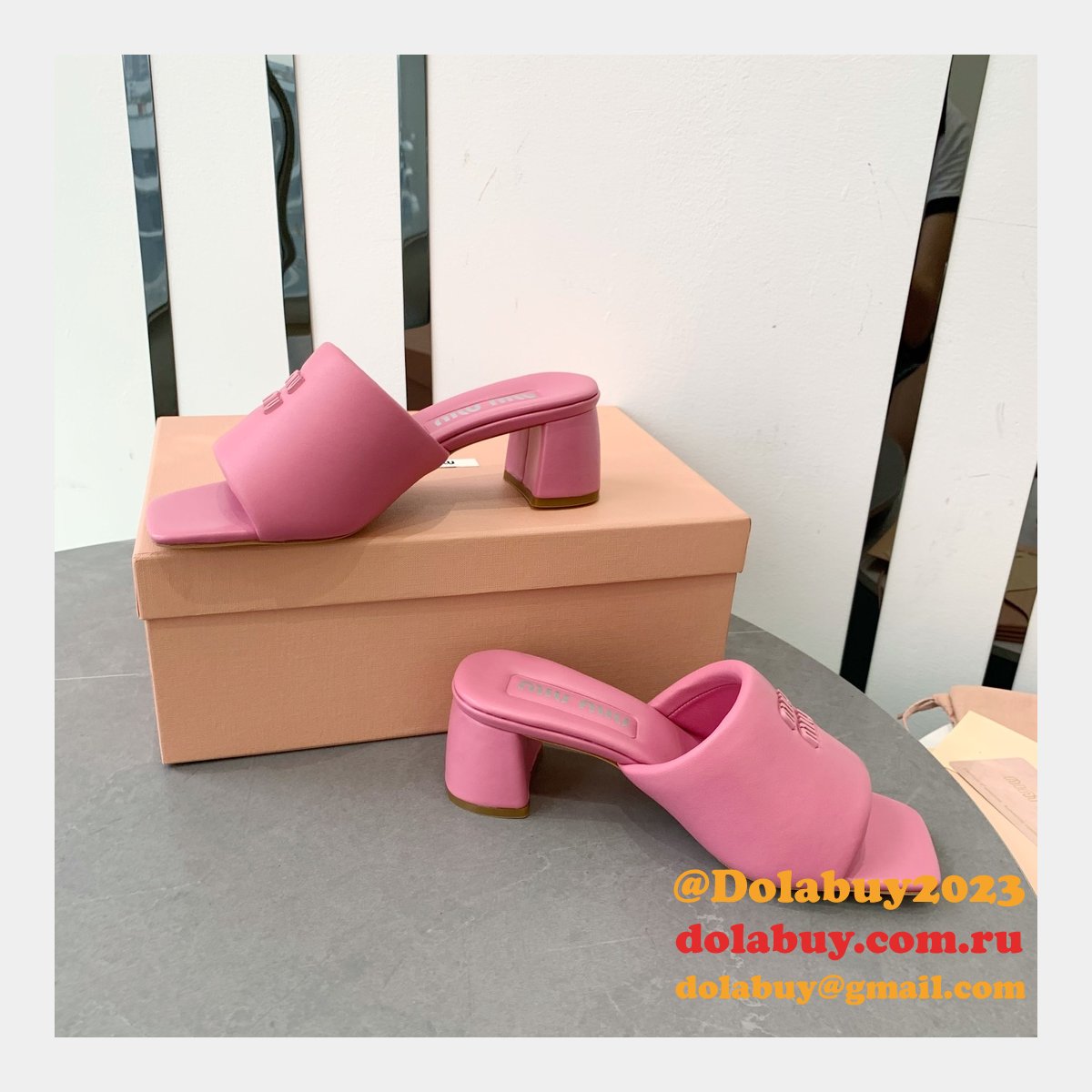 Miu Miu Replica Bread Slippers Heel Sandals Shoes