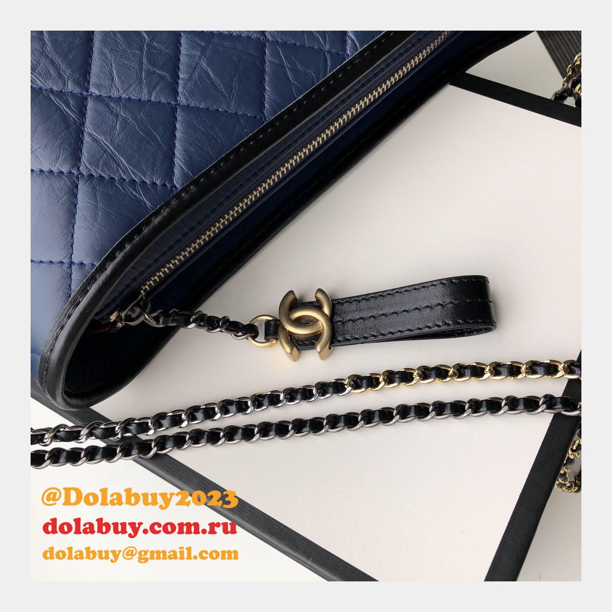 Best CC Gabrielle hobo bag 28cm Black Blue