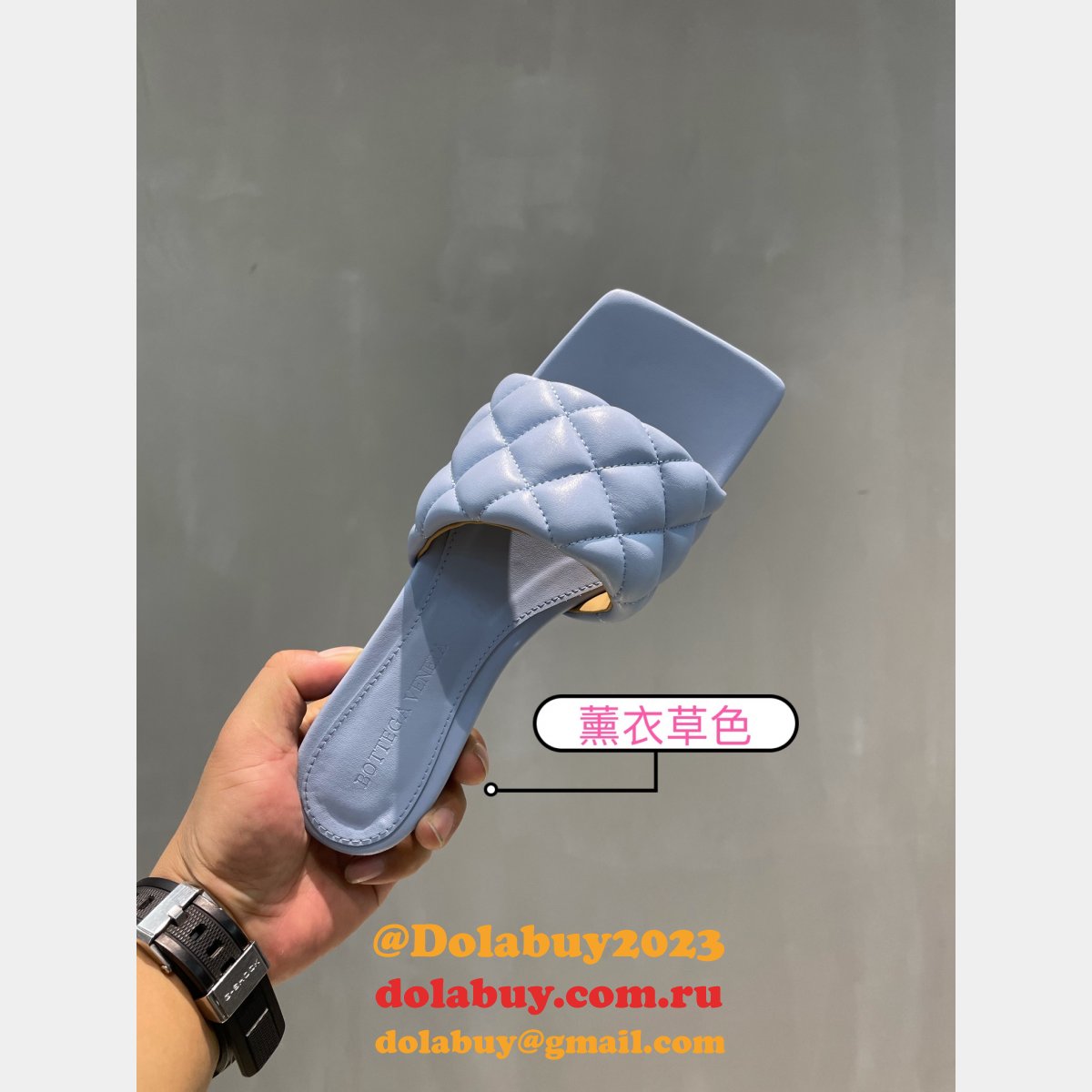 1:1 quality bottega venet fake Di*m*nd flat slippers shoes