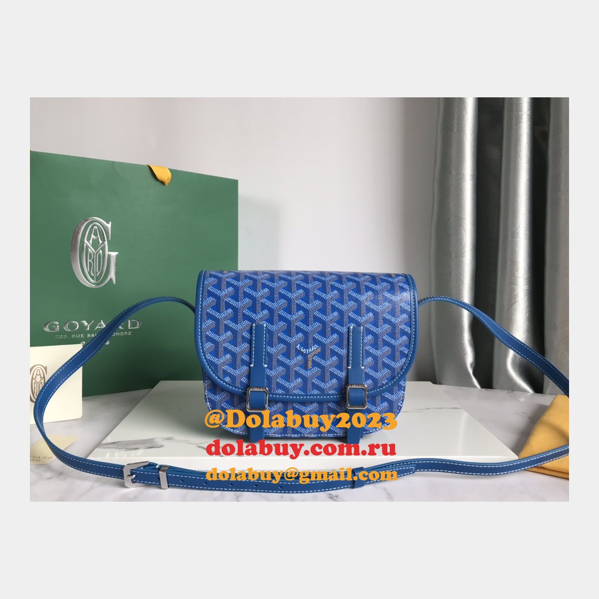 Copy Goyard Chevron Belvedere Duplicate Messenger GY020098 Fake Bag