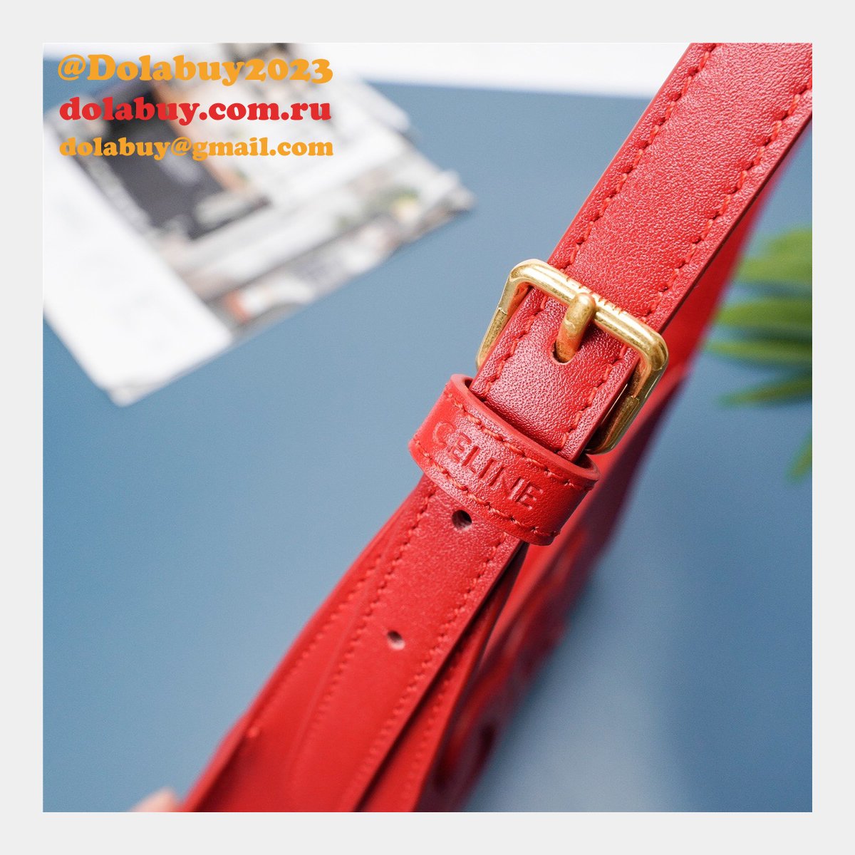 Shop Designer Celine Shoulder bag cuir triomphe 198153 smooth