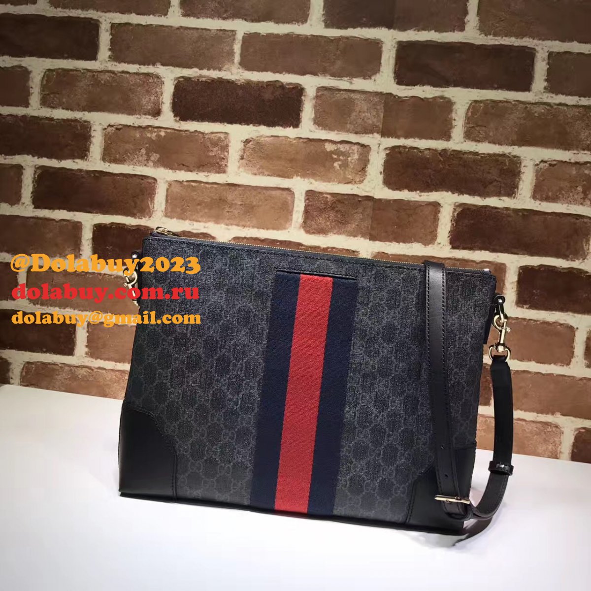 7 star G*u*i fake 474139 gg supreme wide messenger