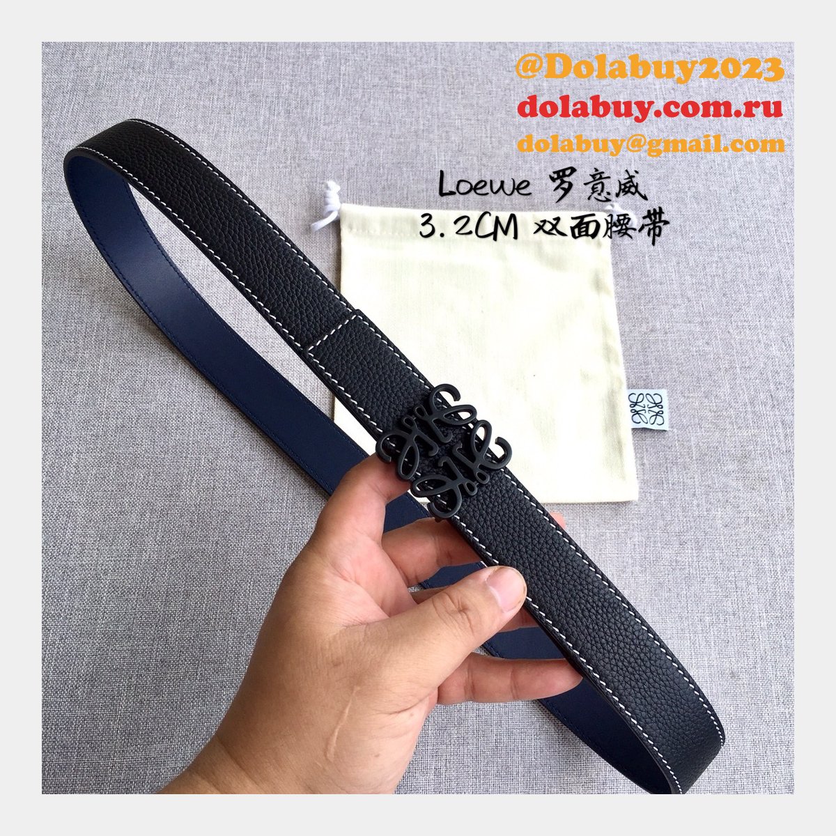 Loewe Top Quality Fashion Anagram 3.2CM Width Replicas Belts