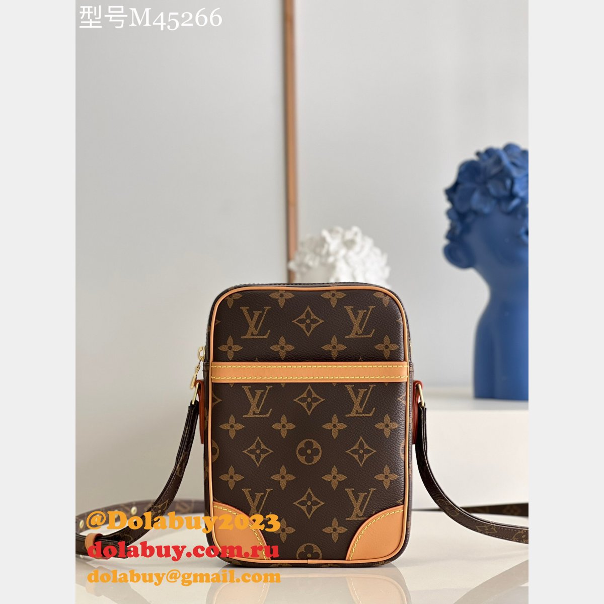 Designer Fake Louis Vuitton M45266 Monogram Canvas Danube Shoulder Bags Store