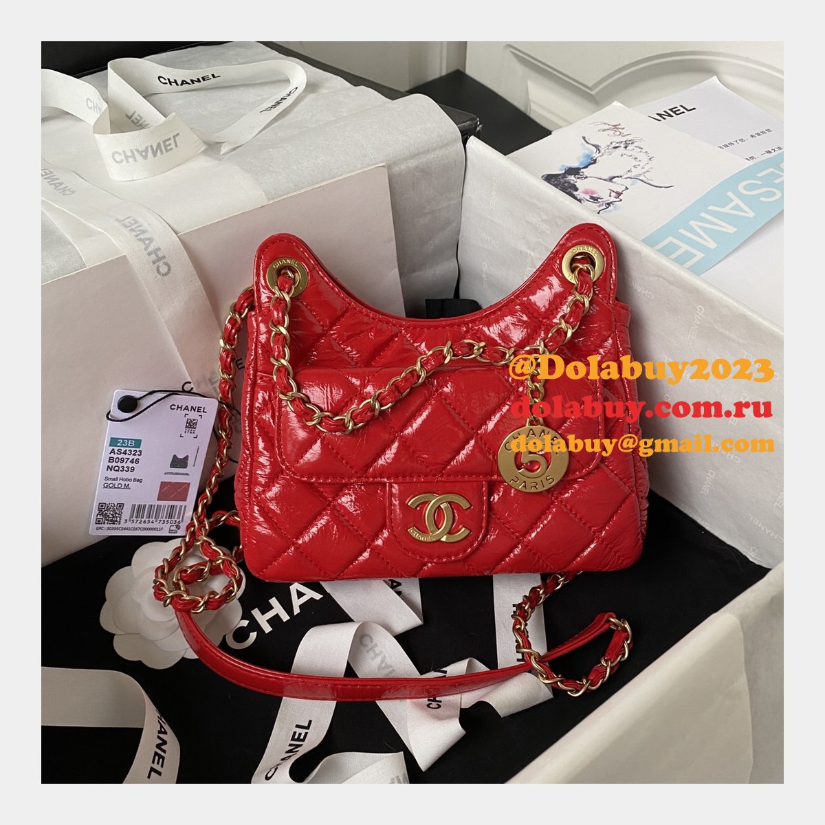 High Quality 1:1 Mirror Hobo Velvet Fashion AS4323 Replica Bag