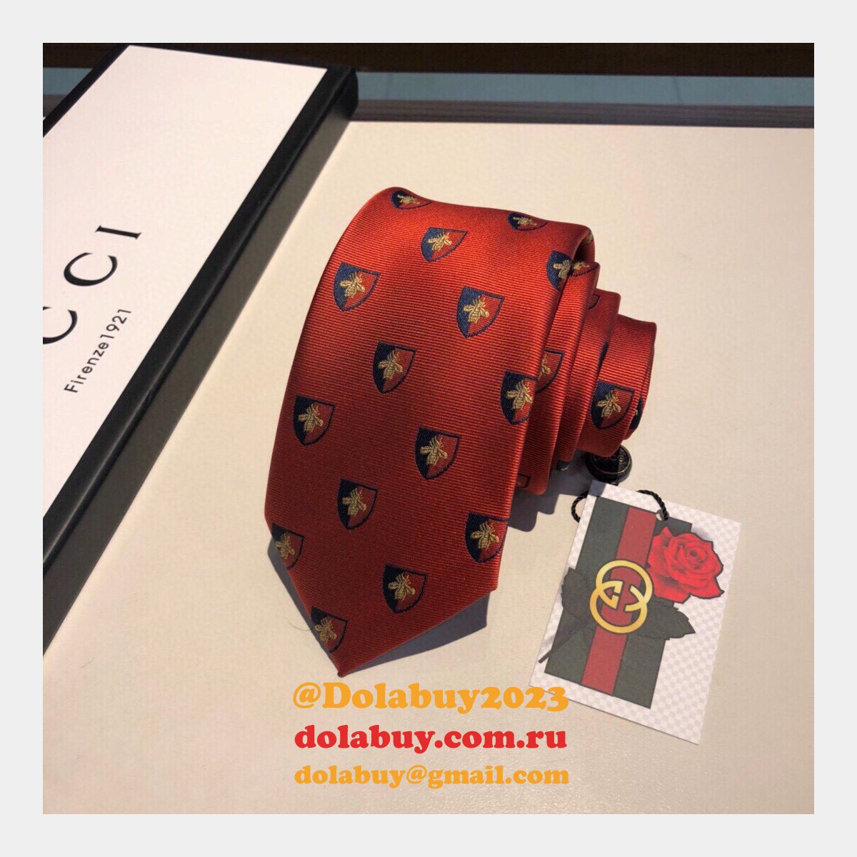 G*u*i silk tie jacquard crafts insect pattern