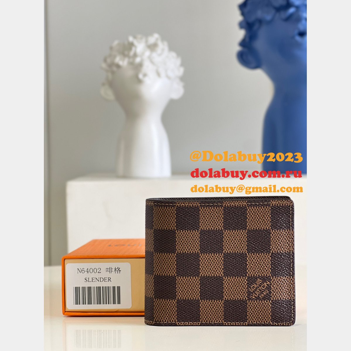 Louis Vuitton Men Replica M64002 Slender Wallet Monogram Eclipse Canvas