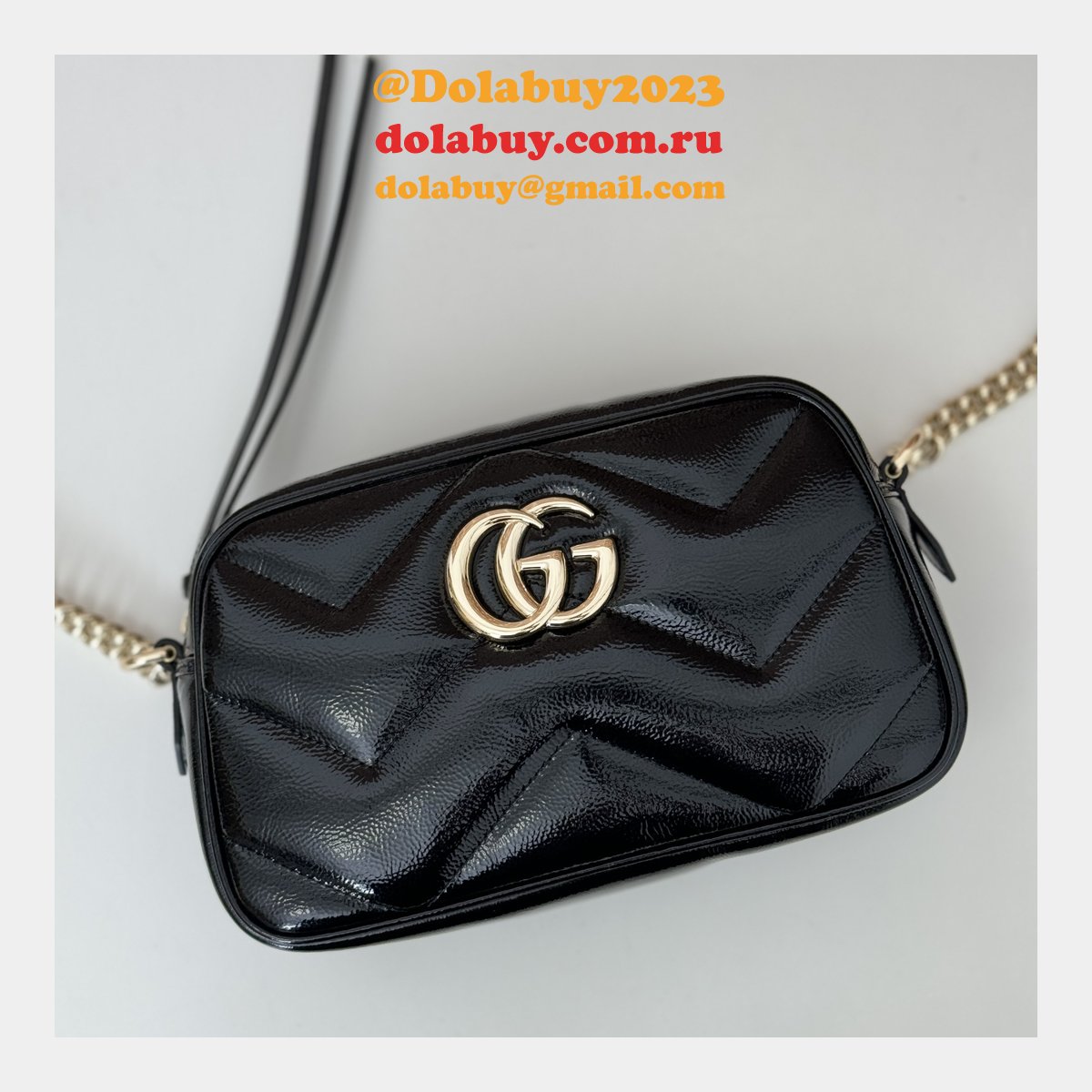 gg marmont G*u*i duplicate small shoulder 802448 black bag