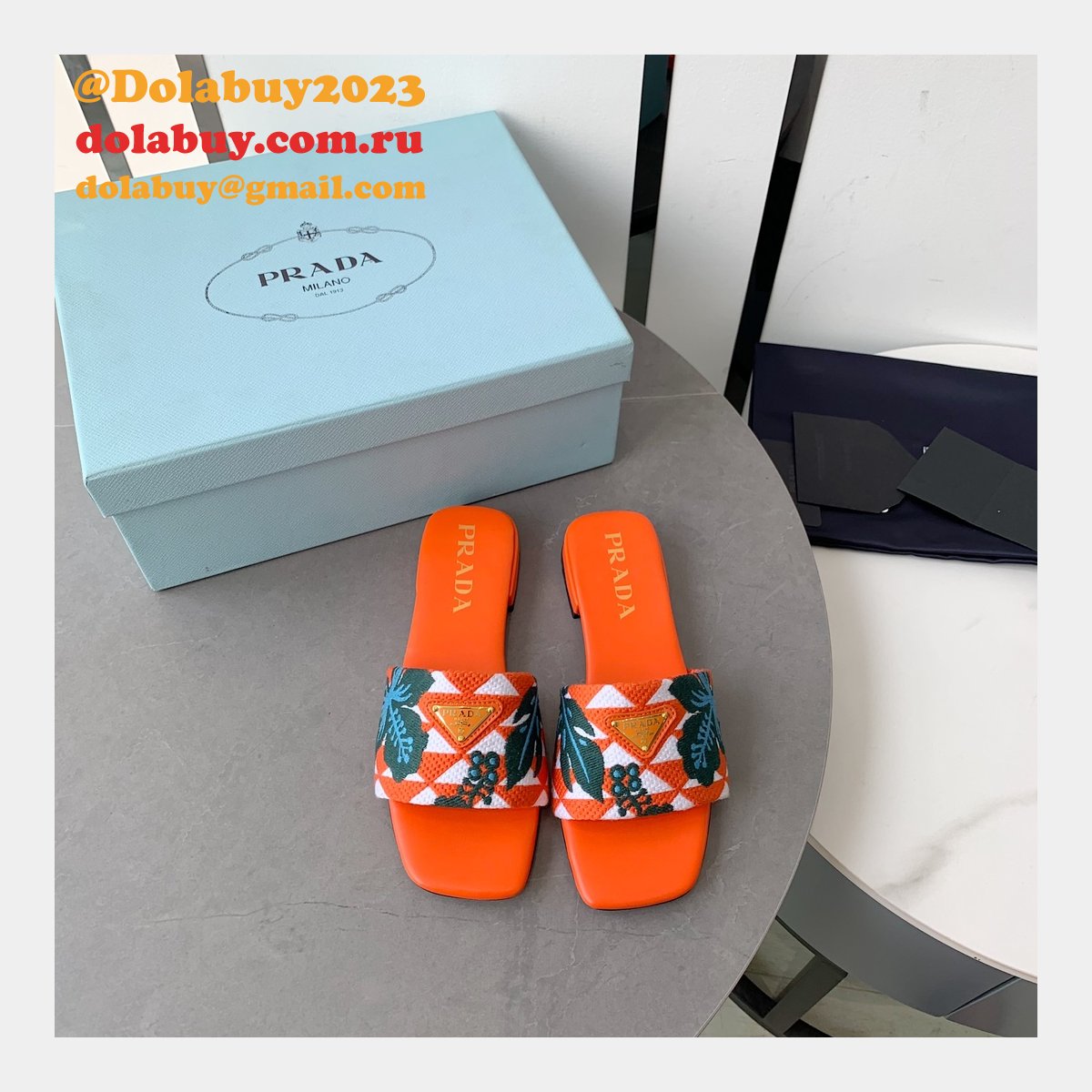 Cheap High End Fake Prada Braided Flower Embroidered Flats Shoes