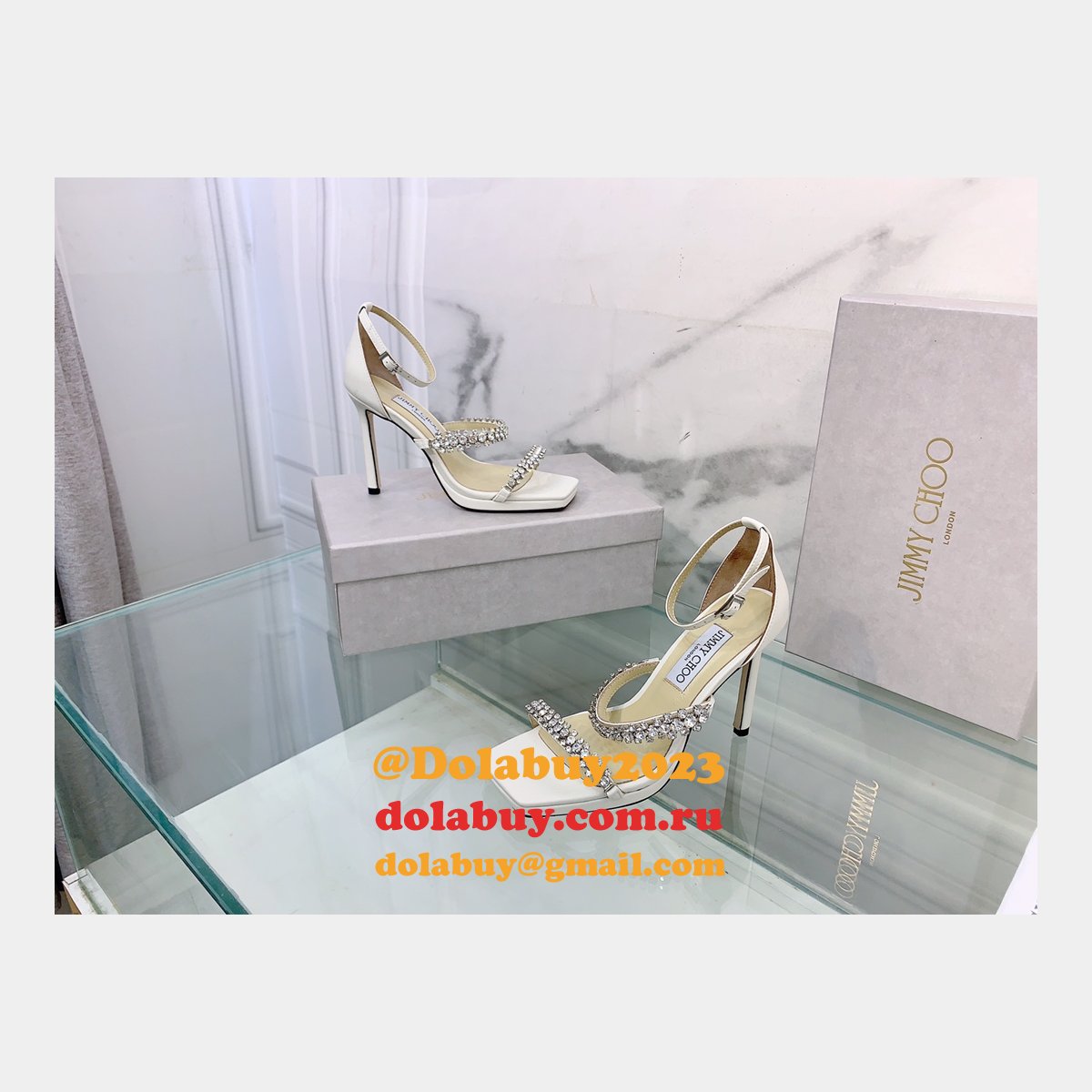 Suede Sandals Replica Jimmy Choo 7 Star Heel 10CM Shoes