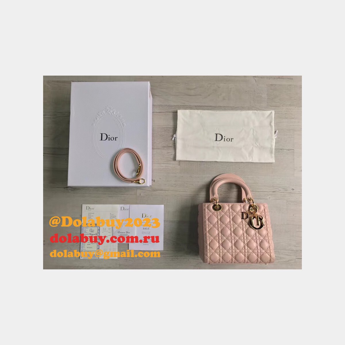 Fashion Christian Dior Lady Dior Top Quality 24CM Fake Bag