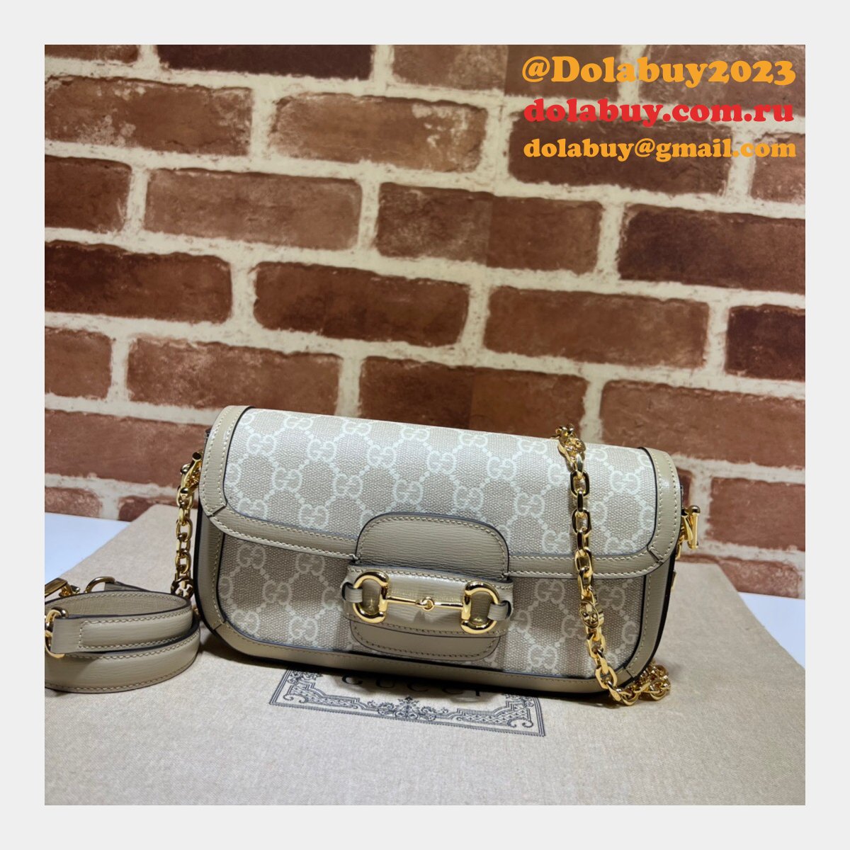 G*u*i designer horsebit 1955 shoulder chain 735178