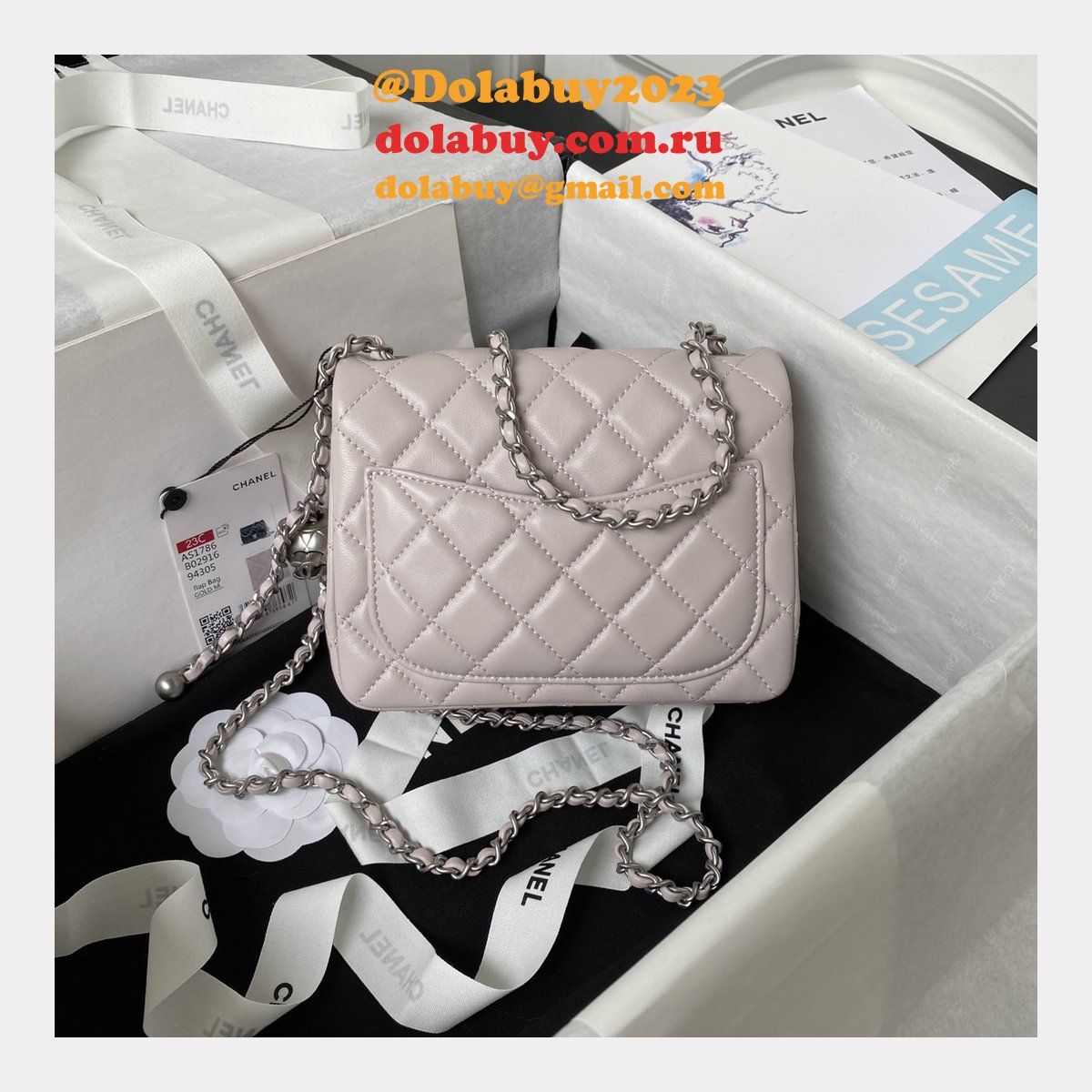 Top Quality CC CF mini classical AS1786 SILVER BALL bag