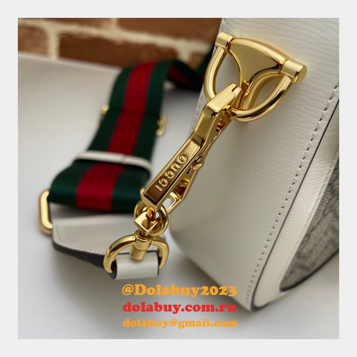 G*u*i replicas horsebit 1955 mini bag white