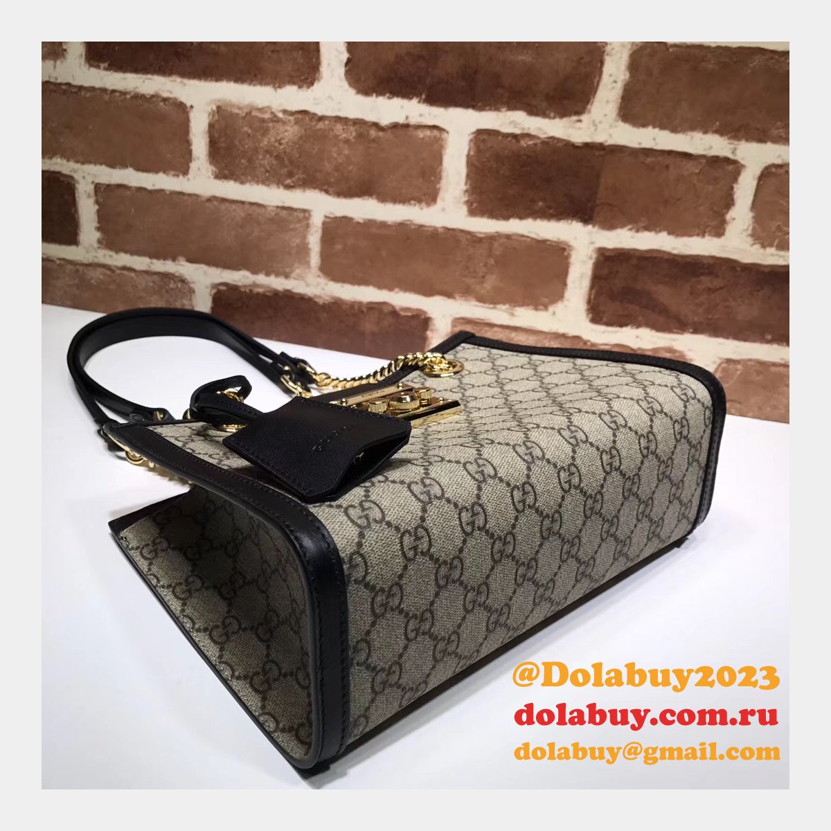 uk G*u*i replica gg supreme padlock small shoulder 498156 bag