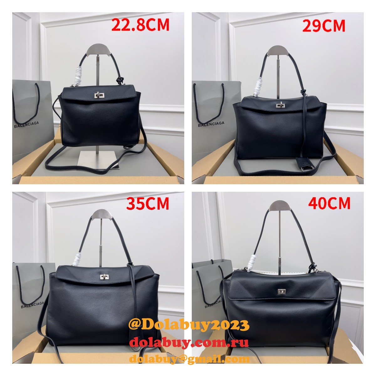 Designer Balenciaga Women''s Rodeo Handbag in Black