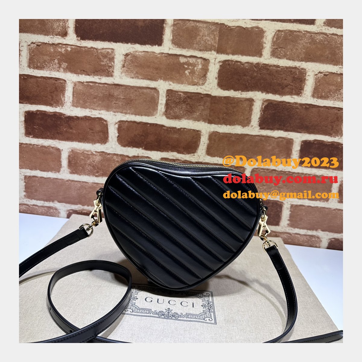 Top Quality GG MARMONT 751628 Heart matelasse BAG