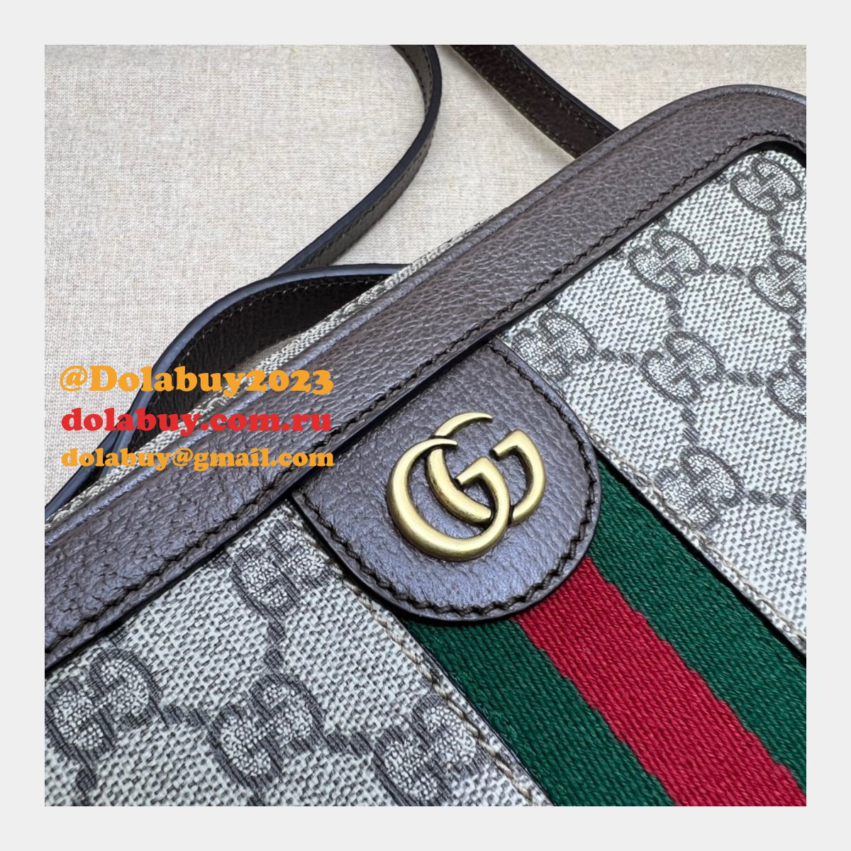 1:1 mirror G*u*i replicas ophidia 739392 shoulder with-web bag