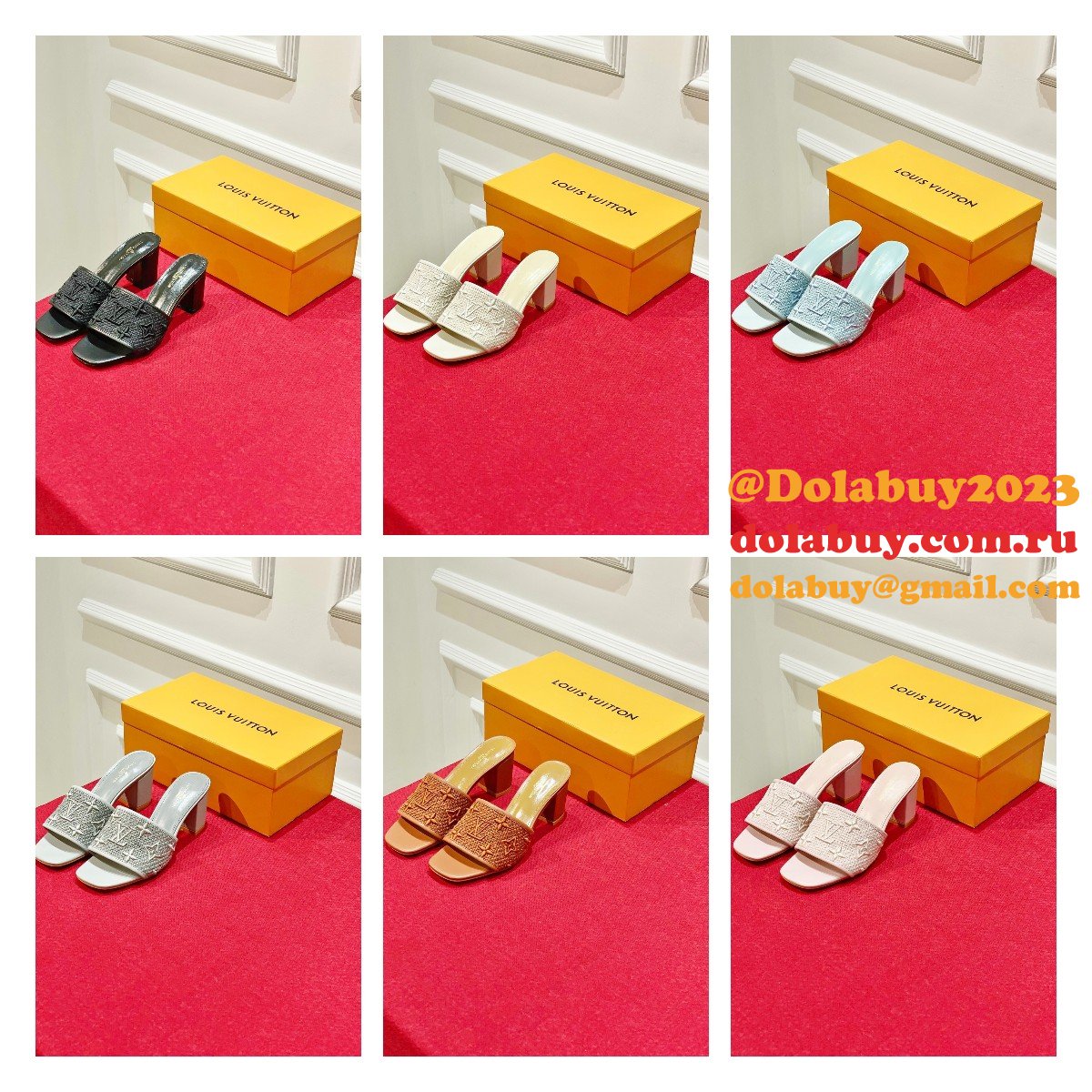 FAKE LOUIS VUITTONS Neo Revival Flat Mule Shoes
