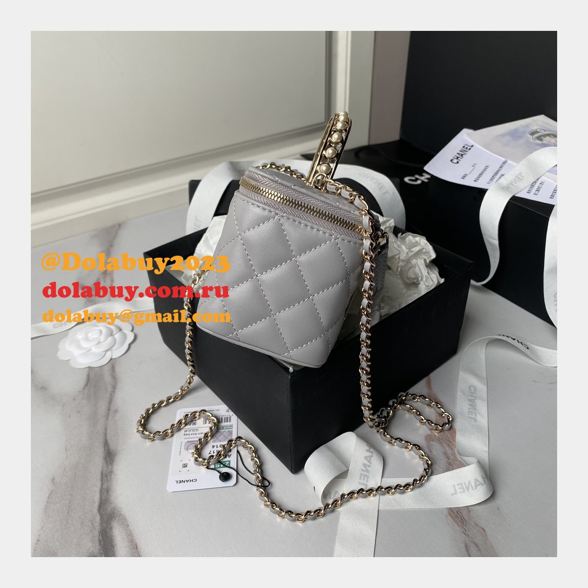 Best AP3956 Vanity Shoulder 1:1 Mirror Luxury Fake Bags