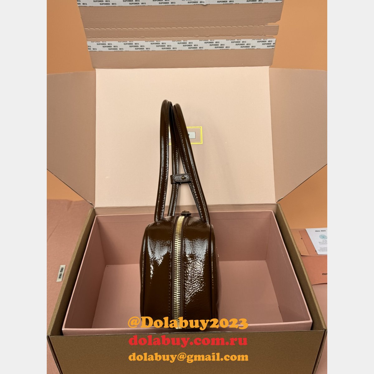 Top Quality MIU MIU Beau Patent Leather 5BB173 Bag