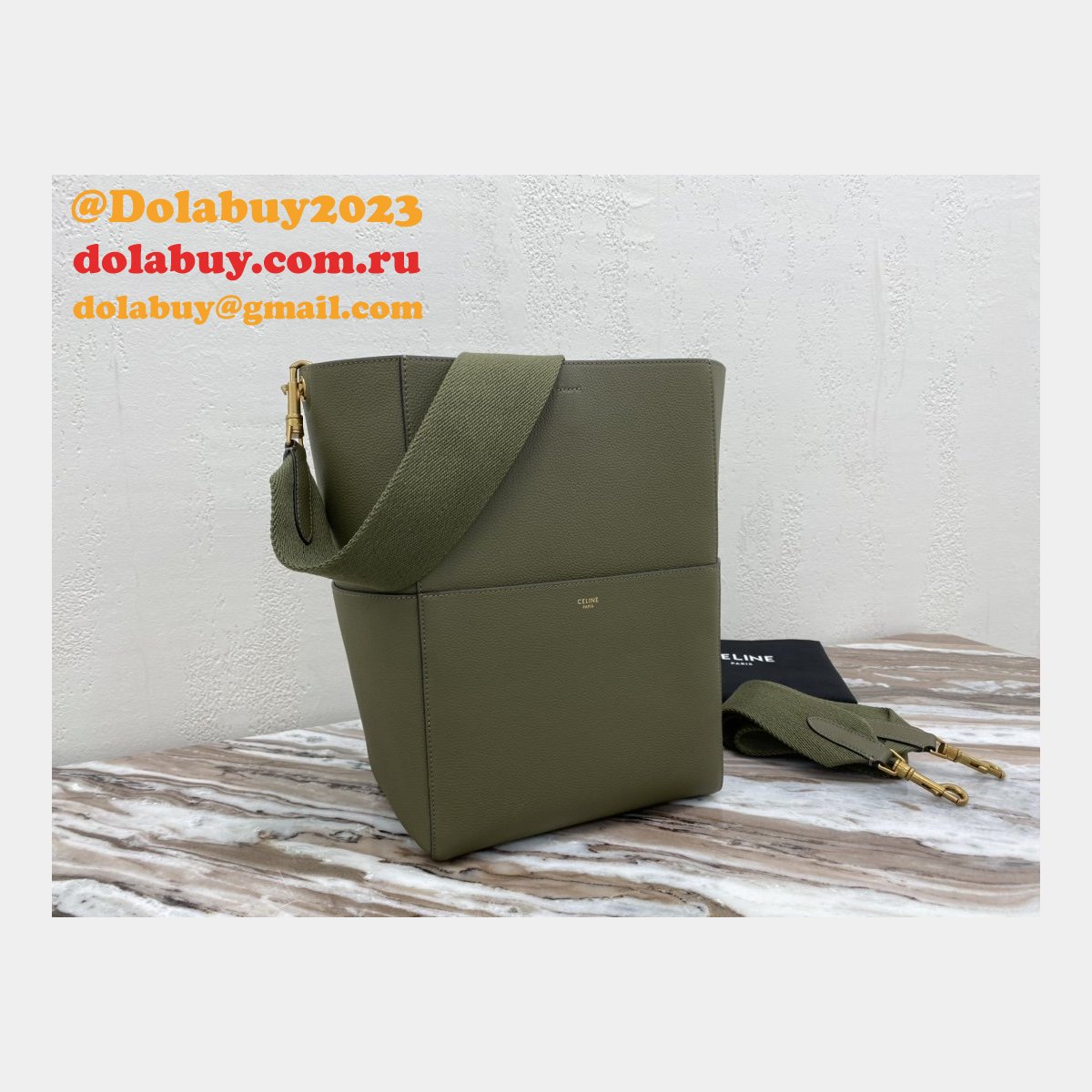 Top Quality Replica Celine Sangle Army Green Shoulder Bags