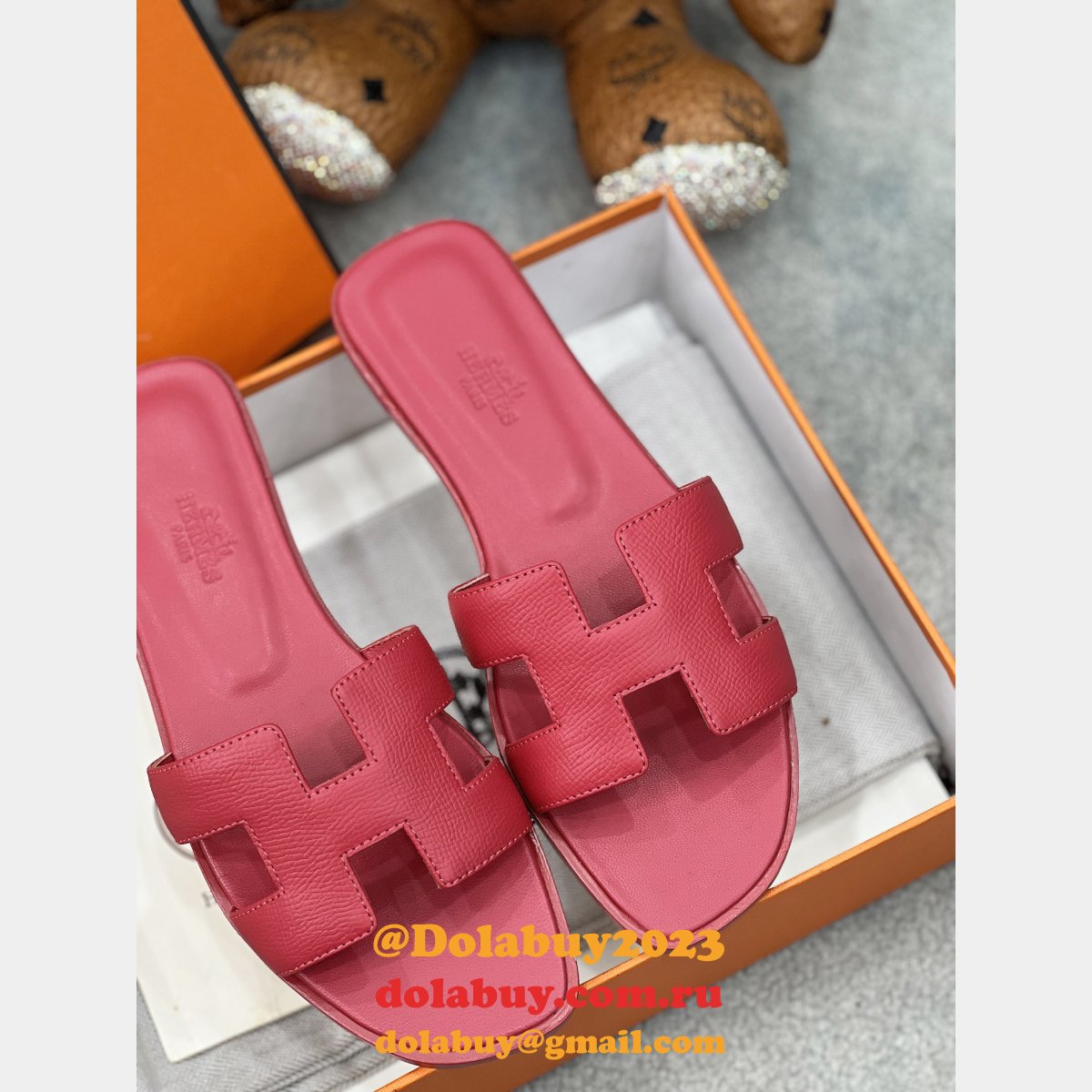 7 Star Luxury hermes Oran sandal Epsom calfskin