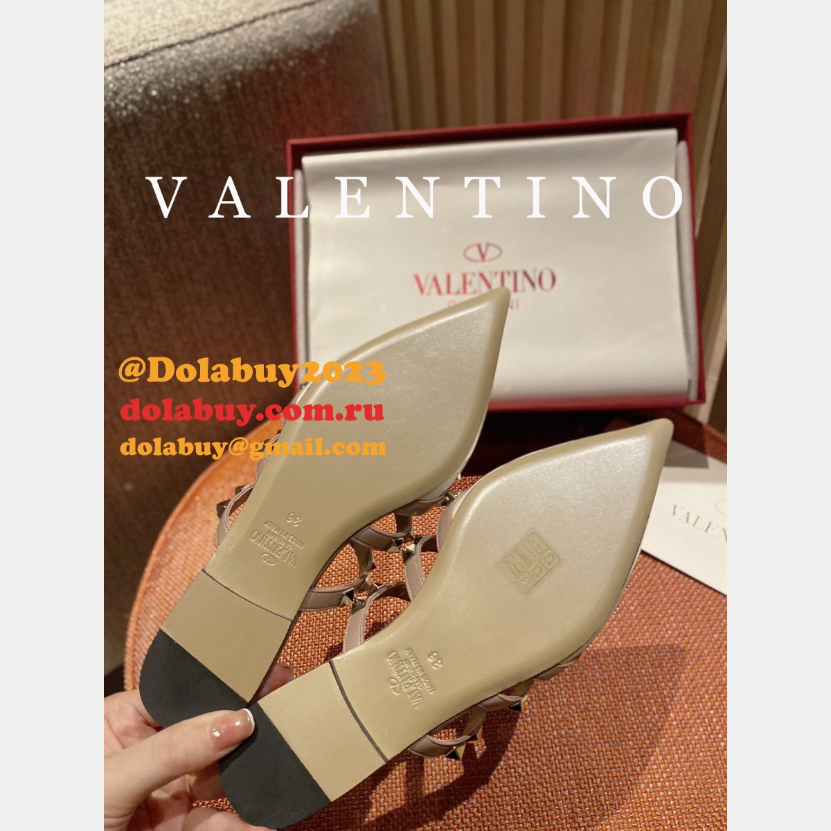 Wholesale ROCKSTUD PATENT-LEATHER MULE