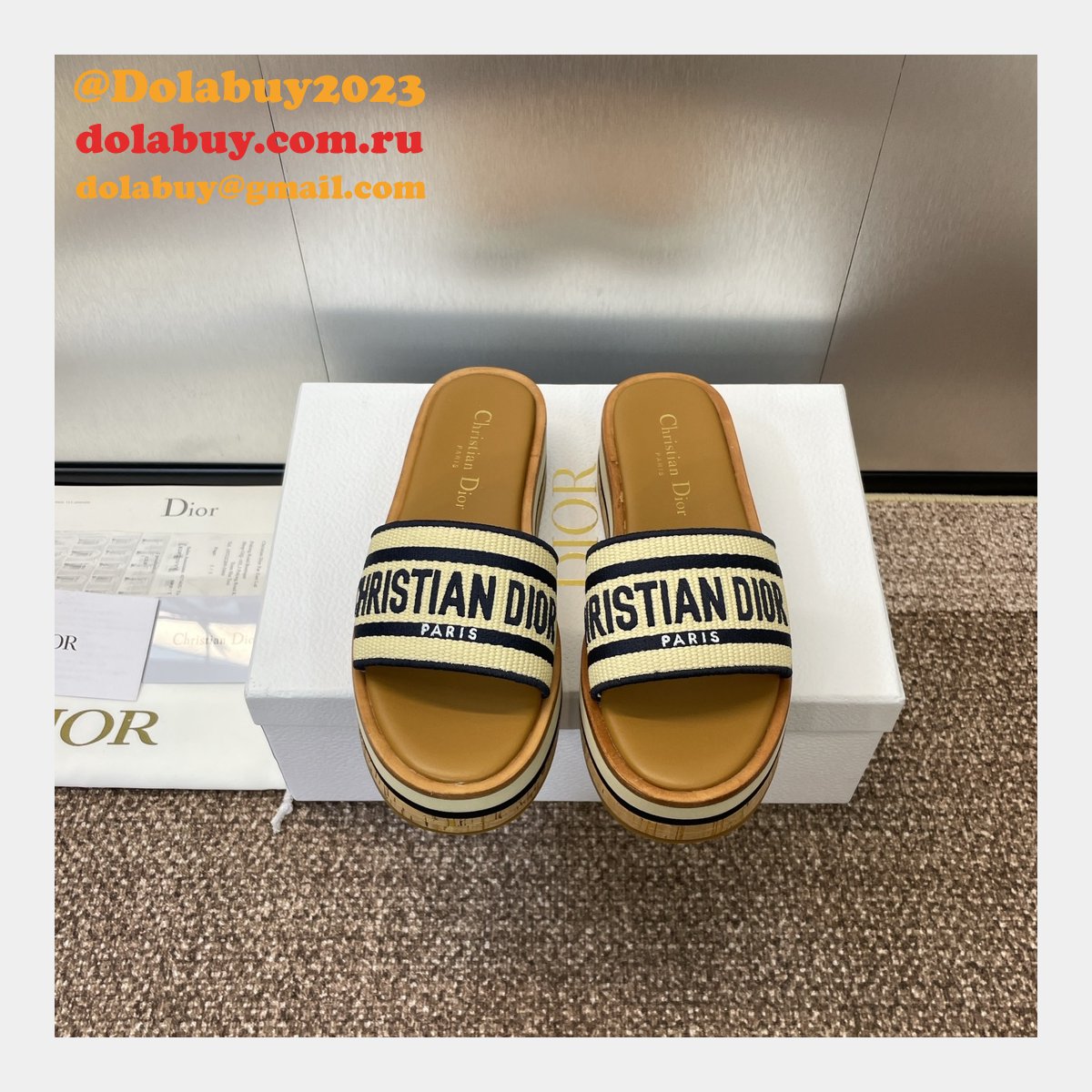 Designer Dior Dway Platform Slide