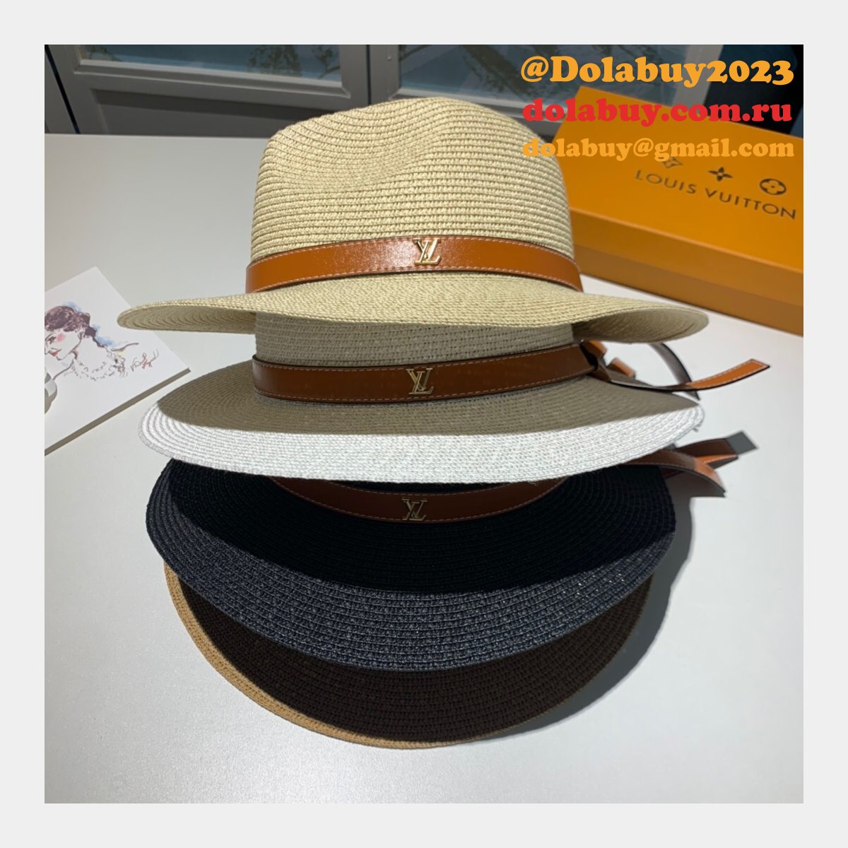 Fashion Louis Vuitton Beach classic straw hat