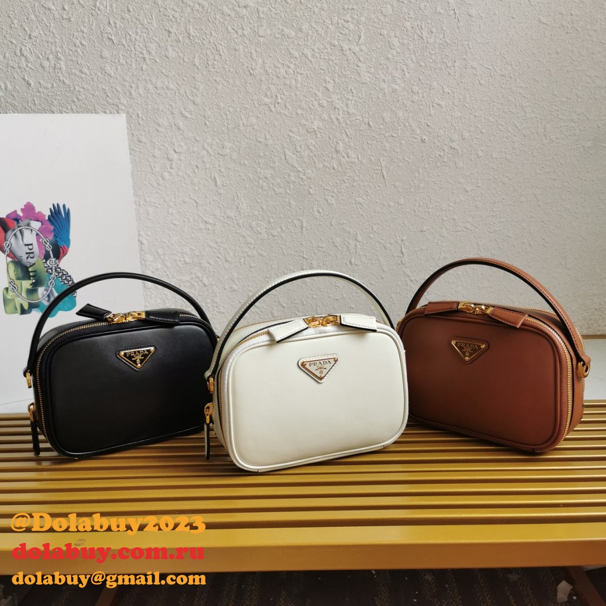 Prada 1BH203  Saffiano Leather Replica Envelope Best Bag