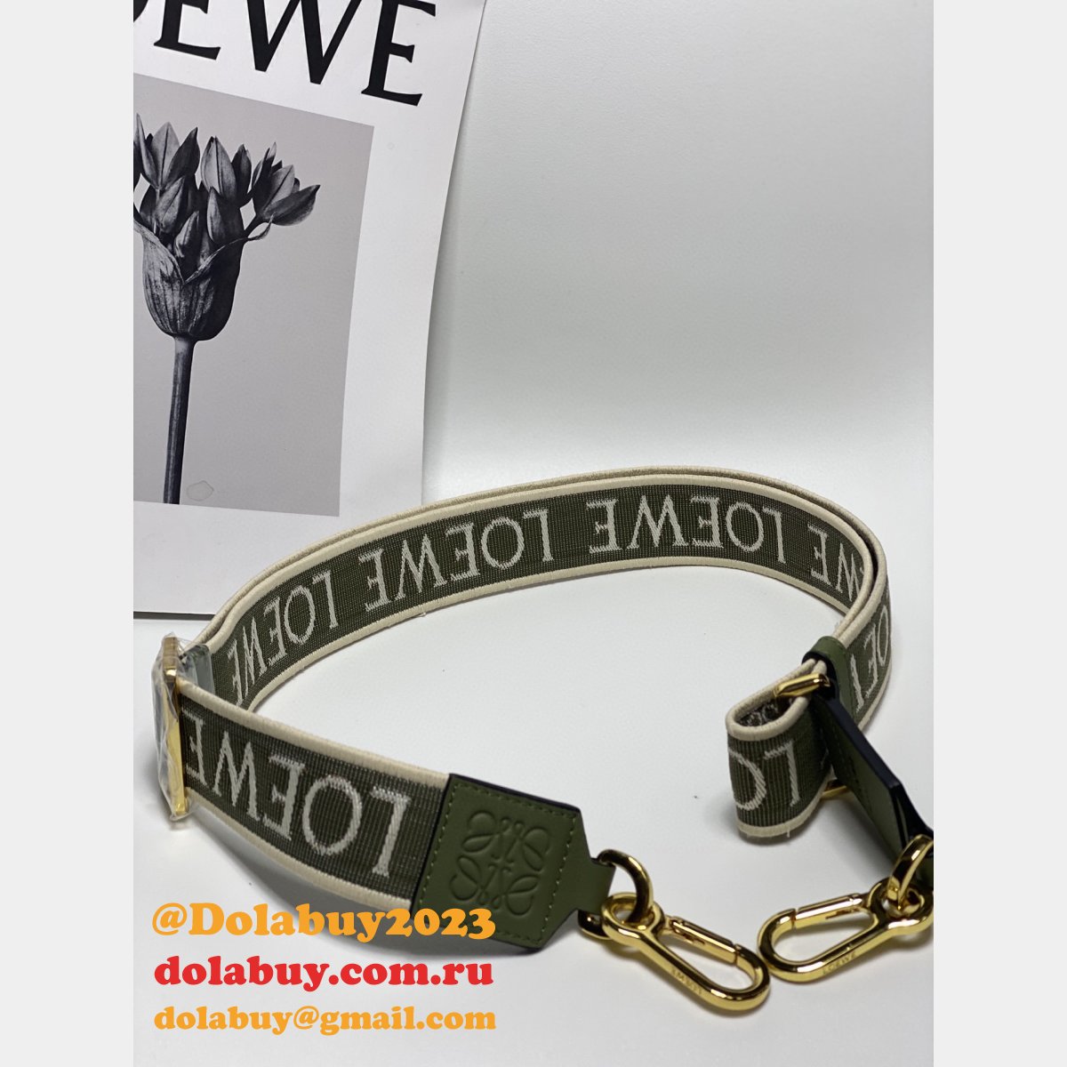 Best Loewe Anagram double-sided embroidered shoulder strap