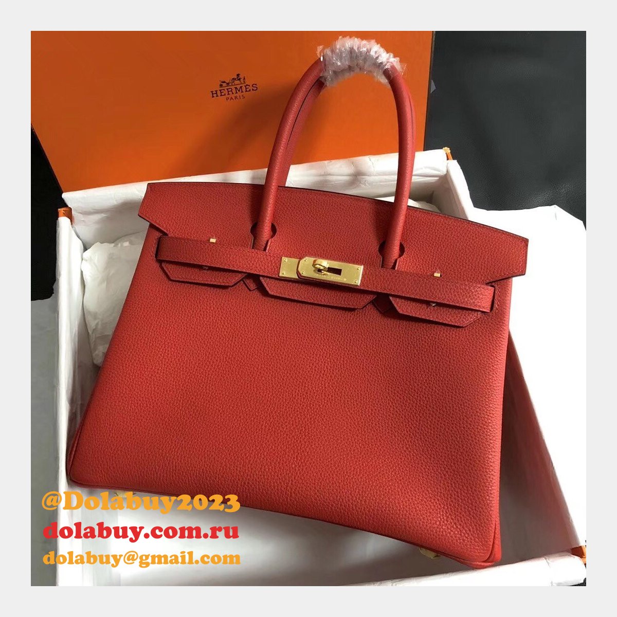 Hermes Birkin 35cm Togo leather Handbags Red