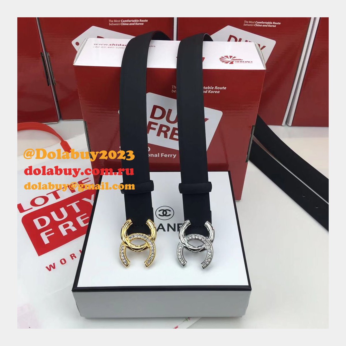 AAA+ Replica CC Leather Belt Width 3.0cm black