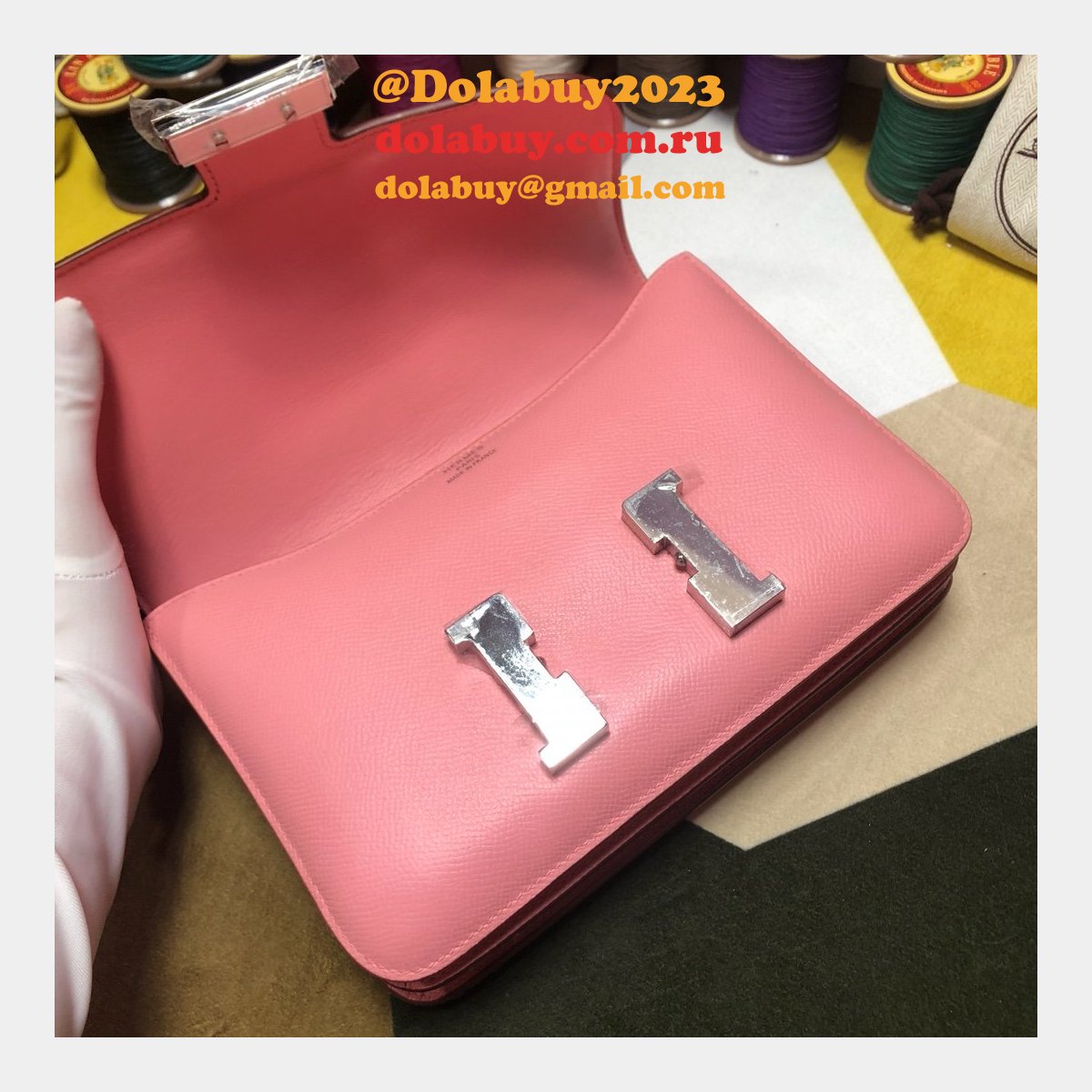 Hermes Constance Bag 23cm Epsom Leather Pink