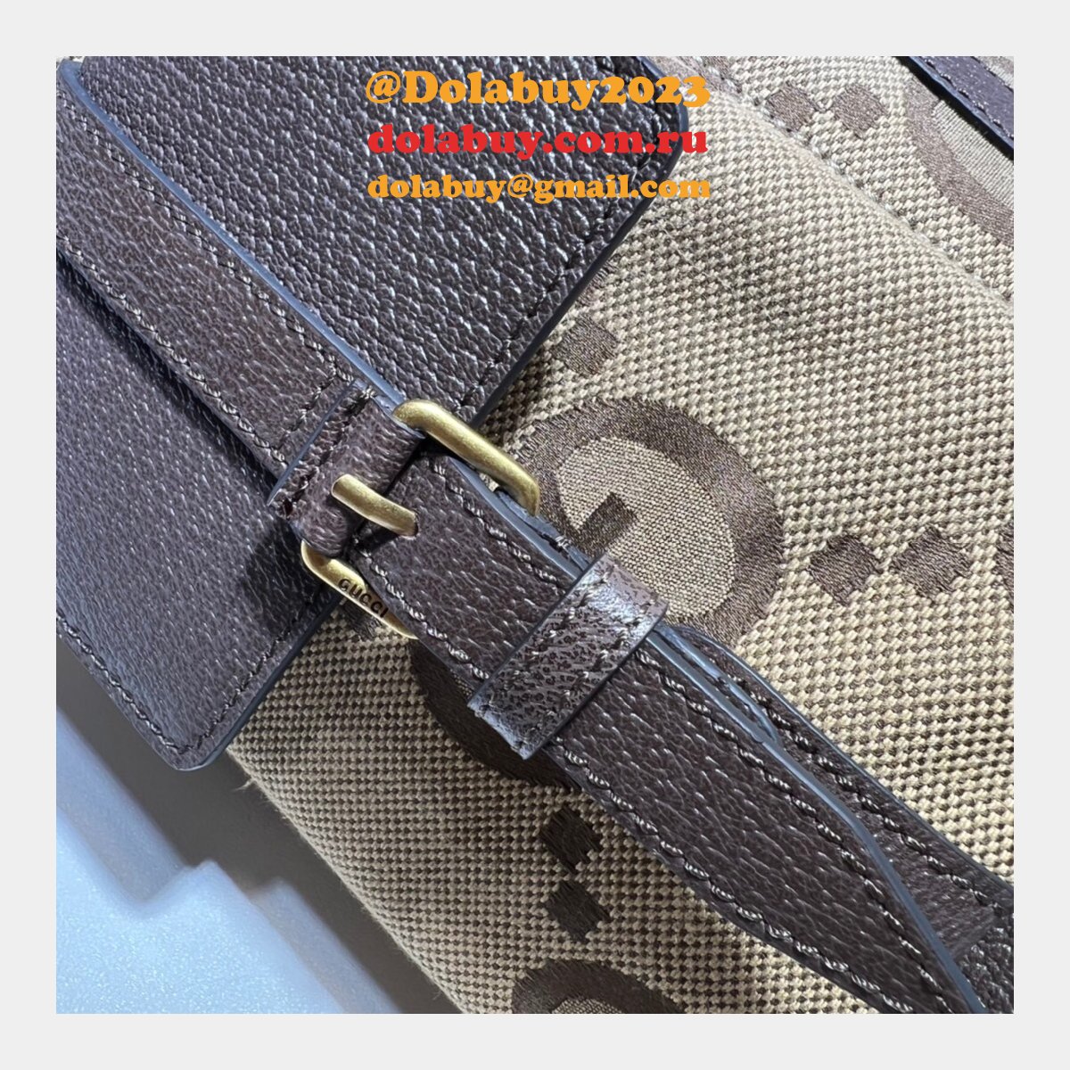 7 star G*u*i backpack replica 678829 with jumbo gg in camel and ebony gg canvas