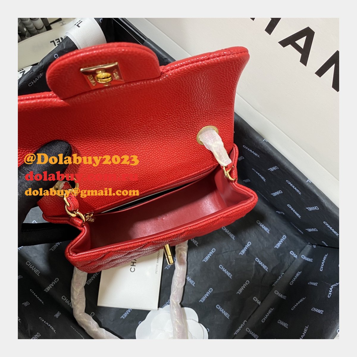 Perfect CC 17CM Classic Flap Caviar Leather Bag