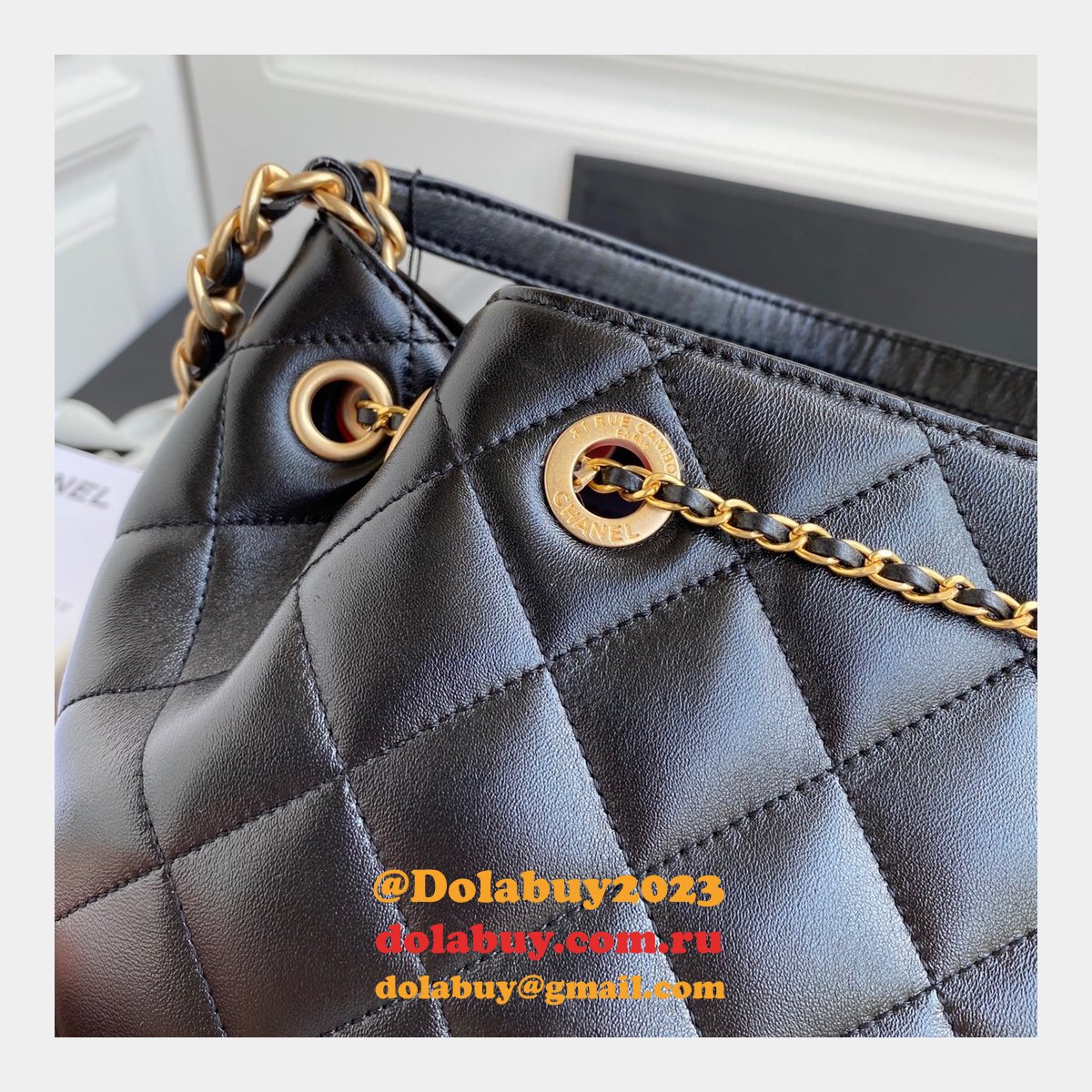 CC Top Quality vintage bucket Replica Black bag