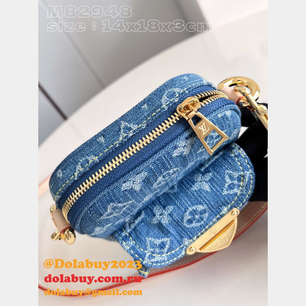 Louis Vuitton Replica Designer Fairfax Pochette Monogram Denim M82948