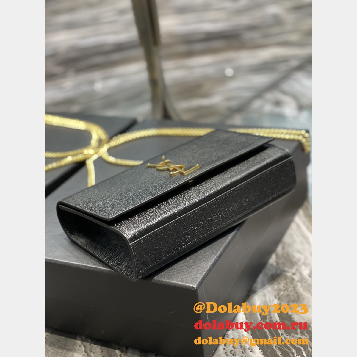 YSL Top Quality 364021 Original Caviar Leather Shoulder Fake Bag