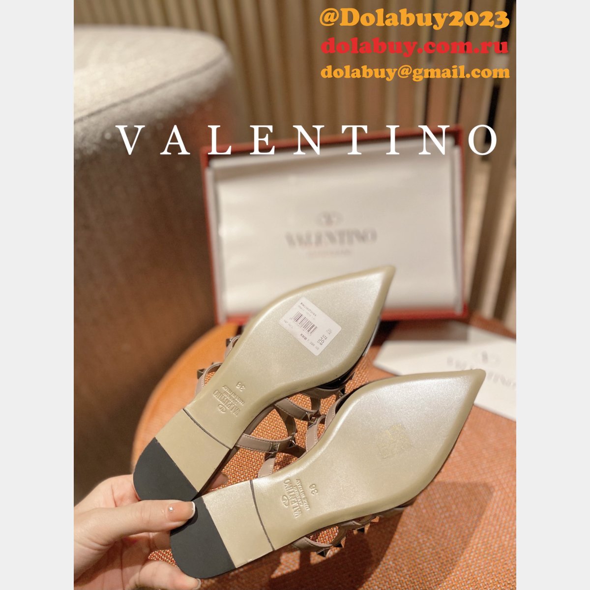 Wholesale ROCKSTUD PATENT-LEATHER MULE