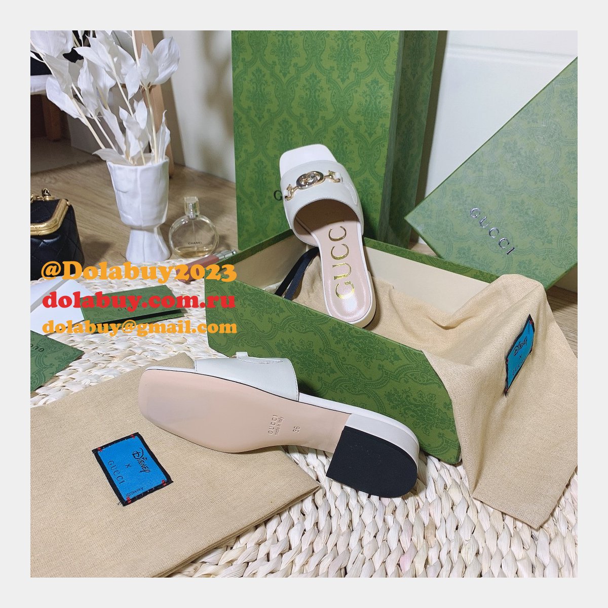 7 star replica G*u*i 2021 slippers white/black series gg shoes