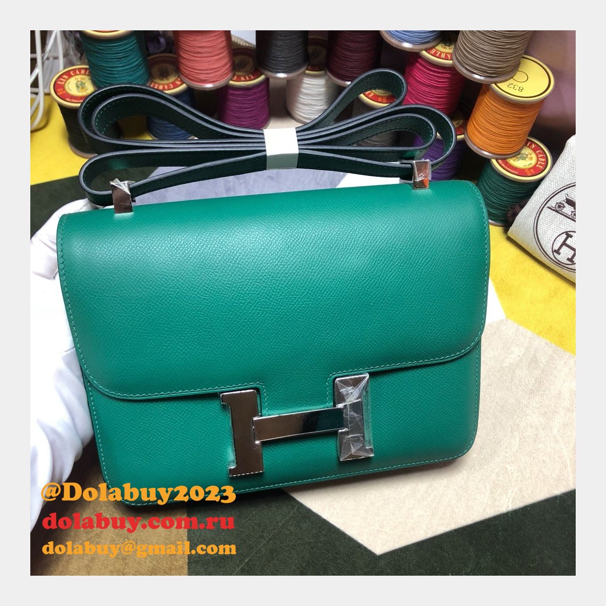 Hermes Constance Bag 23cm Epsom Leather Green